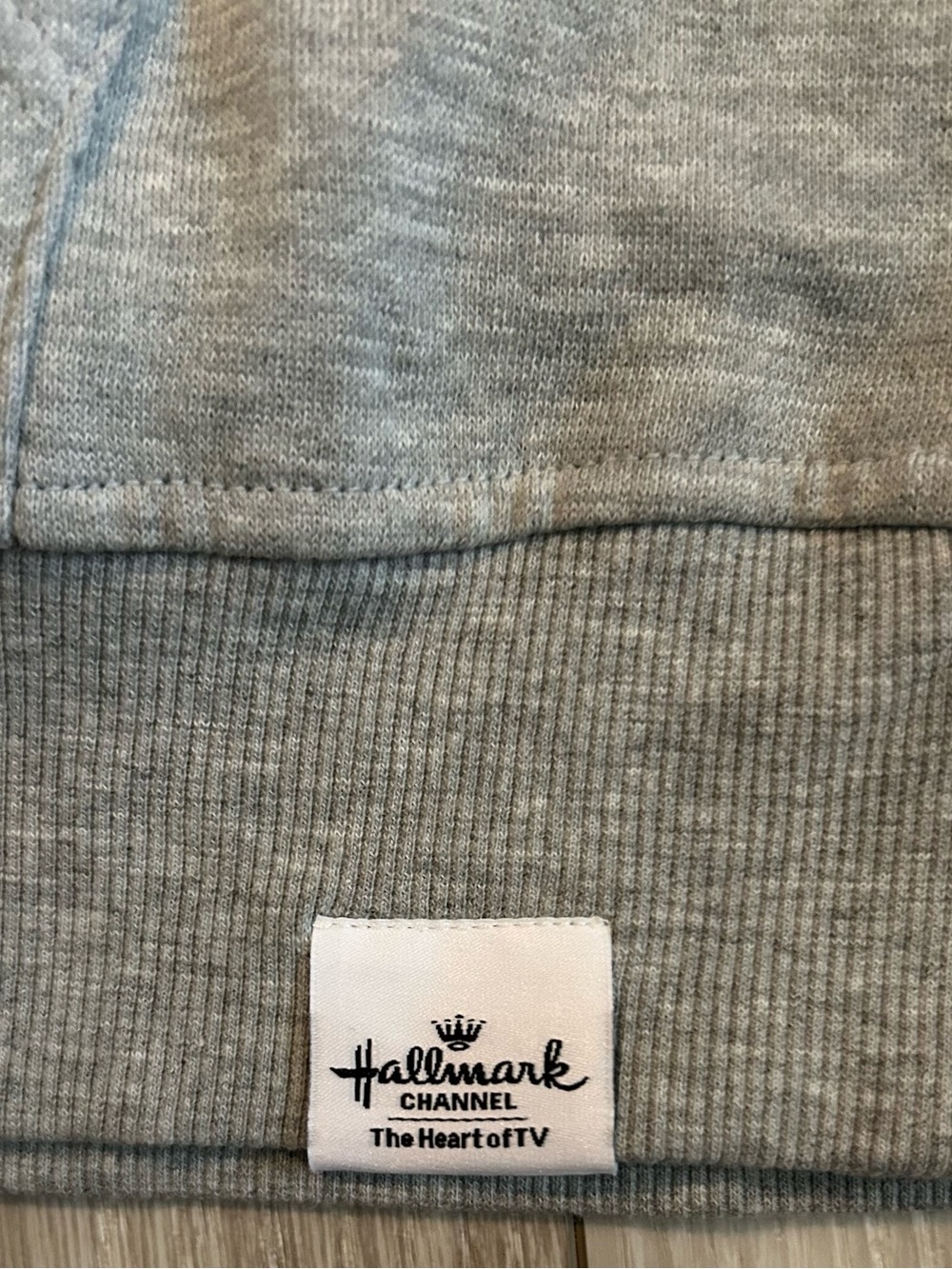 NWT Hallmark Channel #1 Fan Gray Sweatshirt Hoodie with Red Drawstring - Picture 5 of 7